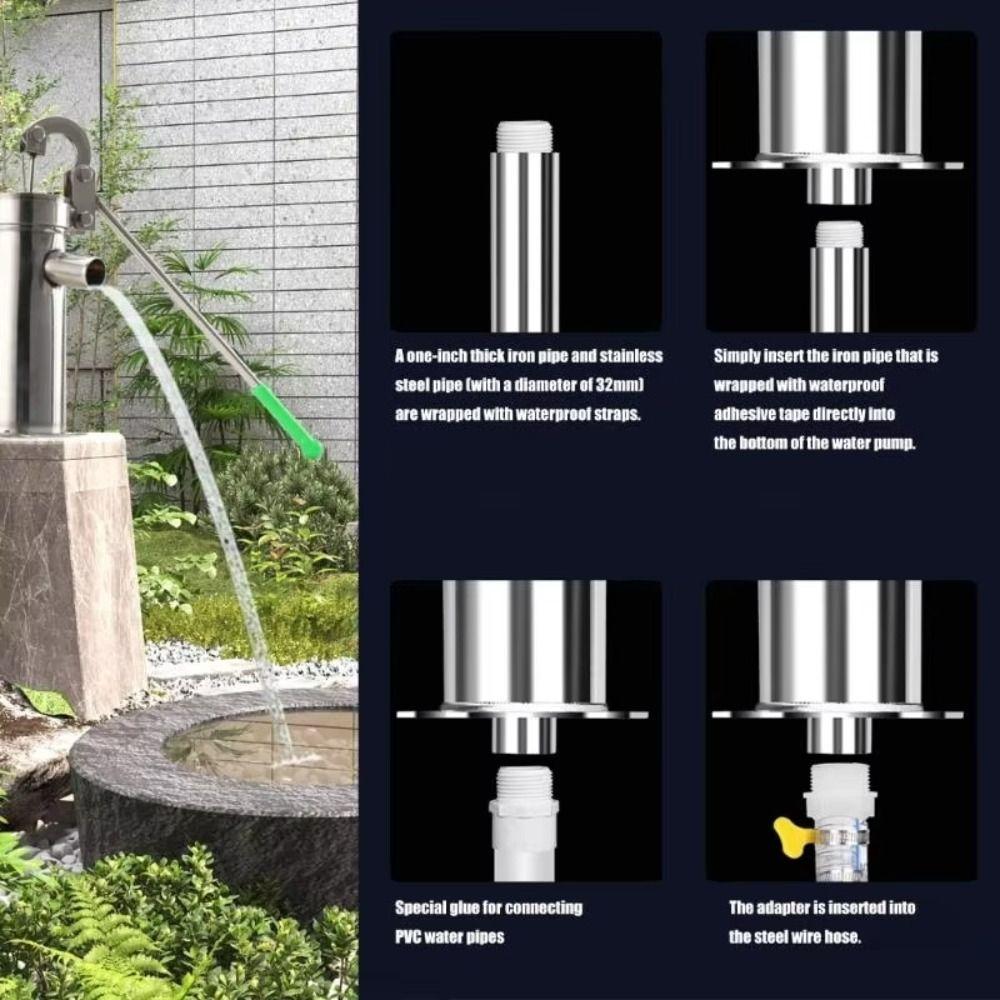 Ergonomic Handle Manual Well Pump Heavy Duty Hand Shake Water Pump Pitcher Pump  Home Garden
