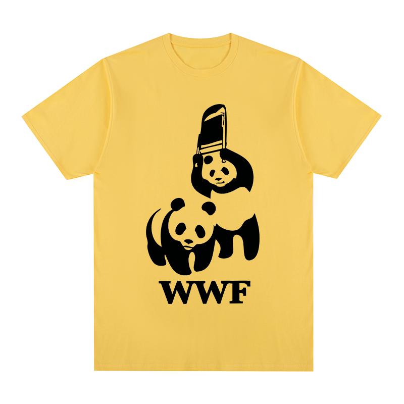 Panda WWF WTF T-shirt Funny Vintage Cotton Men T shirt New TEE TSHIRT Womens Tops