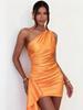 European American Women's Sexy One-Shoulder Slim-Fit Summer Dress