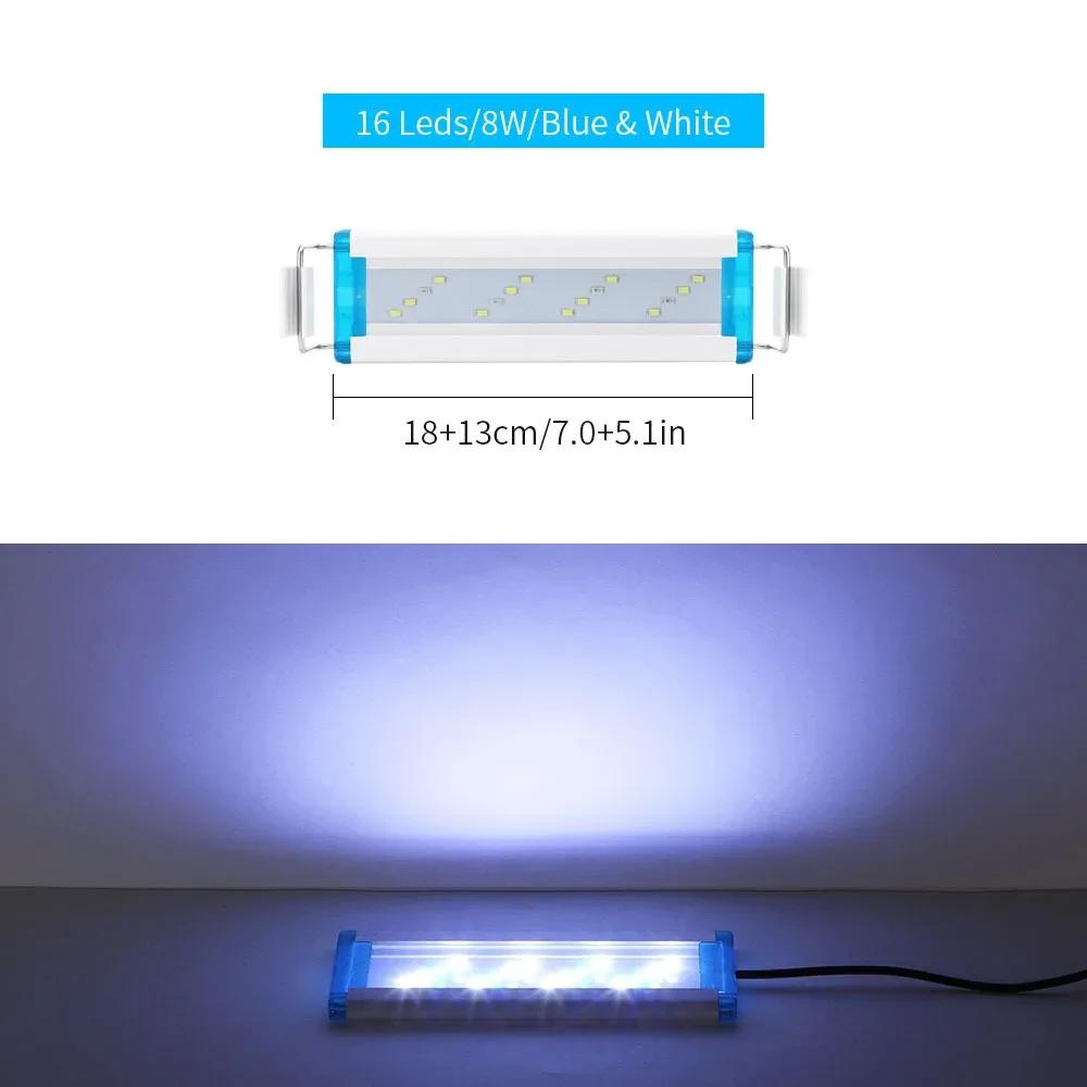 Super Slim LEDs Aquarium Lighting Aquatic Plant Light Extensible Clip On Lamp 18-75CM For Fish Tank 90-260V