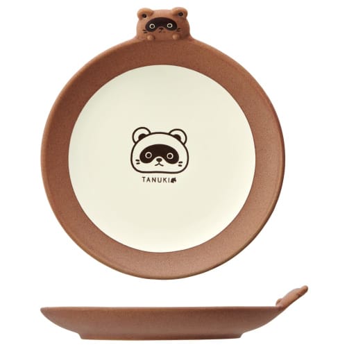 Skater Die-Cut Medium Plate, 16cm, Ceramic, Cute Tanuki Animal Print, CHPL16D-A