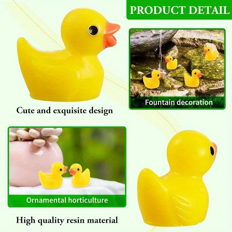 100/200 Stück Harz Mini Ente Miniatur Figuren Ornamente Dekor Gelb Tier Garten Handwerk Winzige Ente Landschaft Pflanzen Fee