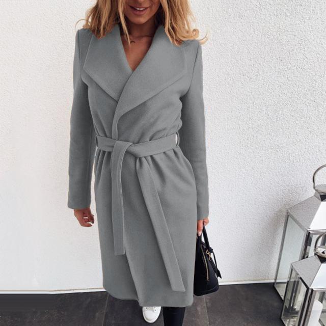 YYFS Moda damă ocazional imprimeu în culori uni Toamnă Iarnă Mâneci lungi POLO Gât Jachete și paltoane