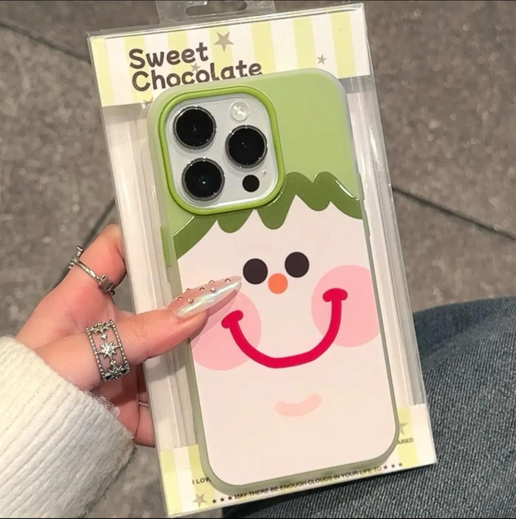 Cute square face expression applies to iPhone16/17promax mobile phone case Apple 15 skin matte 13/14 set