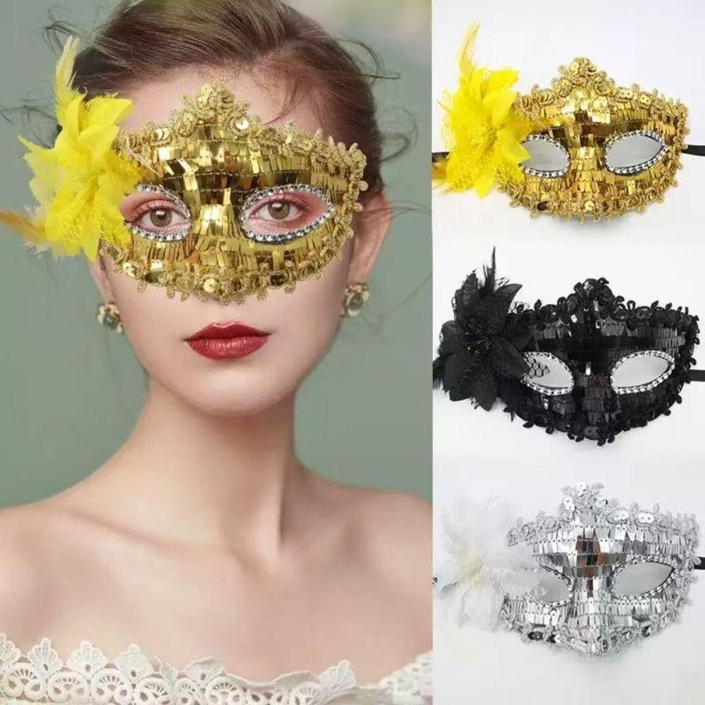 Flower Venetian Mask Diamond Carnival Mask Performance Costume Mask Carnival Performance