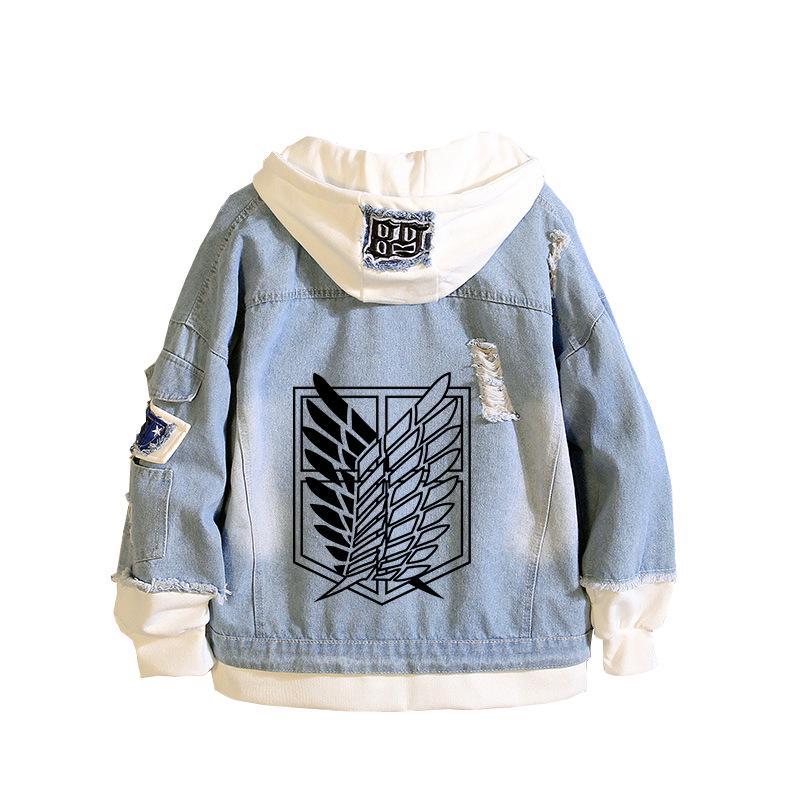 Attack On Titan: Eren, Mikasa, Levi Survey Corps Casual Denim Jacket (Unisex)