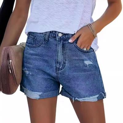 New Broken Holes Retro Casual Denim Shorts Female