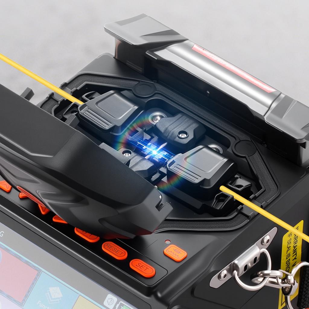 VEVOR Fiber Fusion Splicer 6 Motors, Core & Clad Alignment Fibers Optic Splicer with 6s Fast Splicing and 13s Heating, 5" LCD Screen