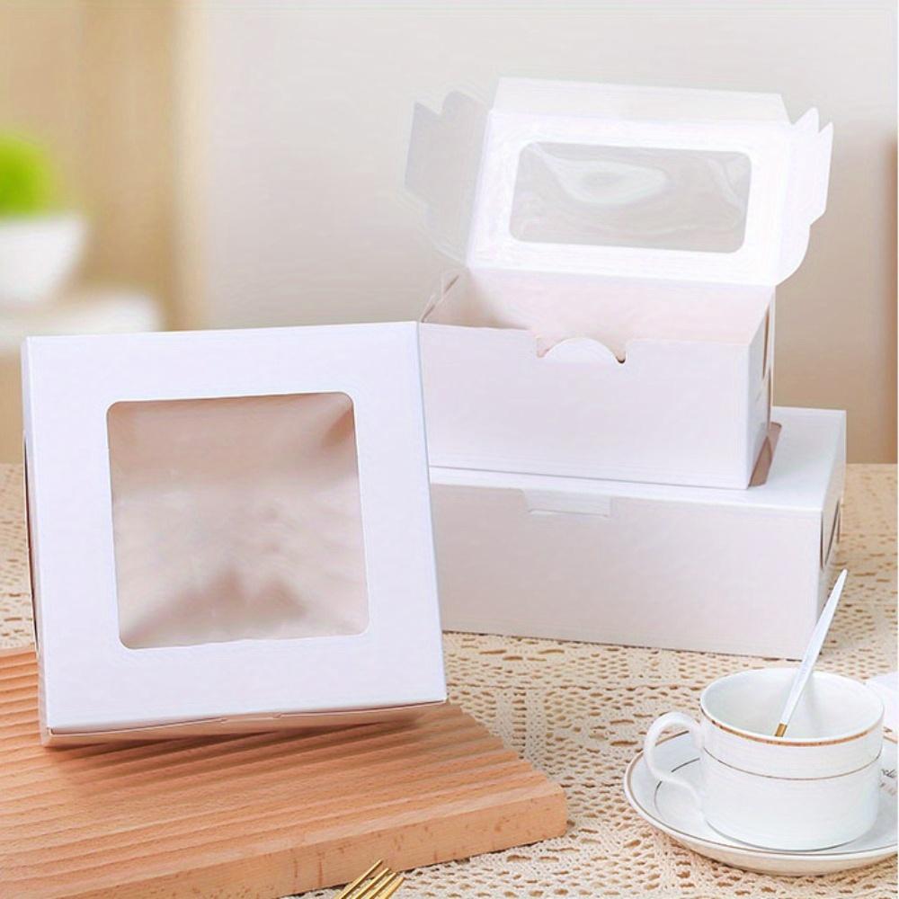 20 Stück Papier-Geschenkboxen mit Fenster Faltbare Quadratische Leckerli-Boxen Party-Gastgeschenkboxen Mittelgroße Geschenkverpackungsbox Geschenkverpackungsboxen Verpackungsbox