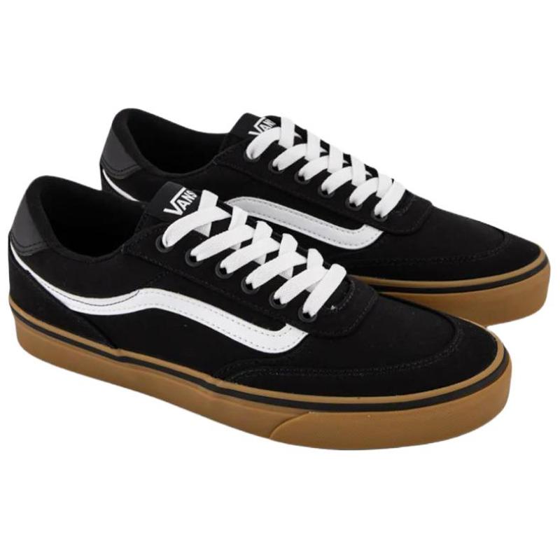 Vans Brooklyn LS Slip Resistant Abrasion Resistant Low top Skateboard Shoes Men's Black White Sneakers VN000D7QB9M