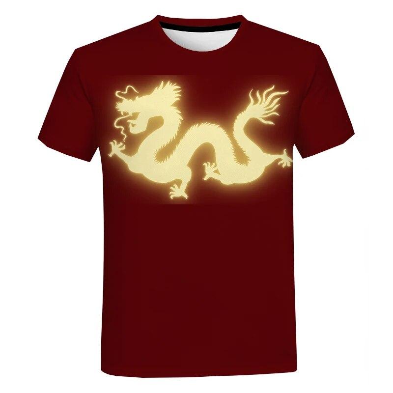 Y2K Îmbrăcăminte bărbați Dragon Totem Tricouri cu grafică Gât rotund Tricou supradimensionat Moda Harajuku Streetwear Topuri Tricouri