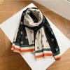 Scarf women's high-end sense versatile warm imitation cashmere shawl winter simple casual style letter business scarf dual-purpose