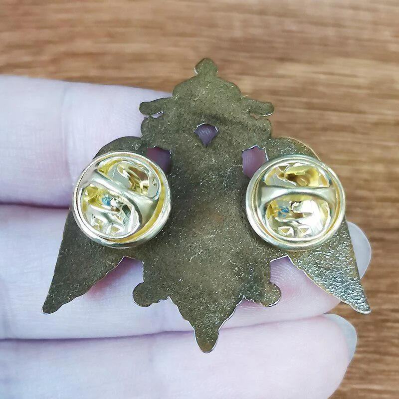 1PC Russian National Emblem Metal Pin Classic Double Eagle Brooch Retro Patriotic USSR Accessory