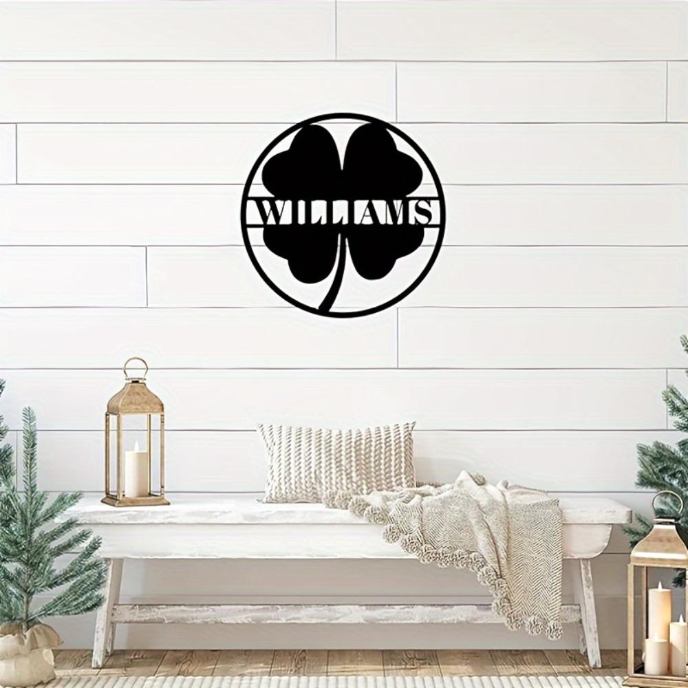 Custom Personalized Shamrock Family Name Metal Wall Art Durable Iron Sign Indoor Outdoor Vintage Decor