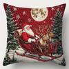 Christmas and New Year Pillow Set Santa Claus and Snowman Retro Style Pillow Set Living Room Sofa Holiday Decoration
