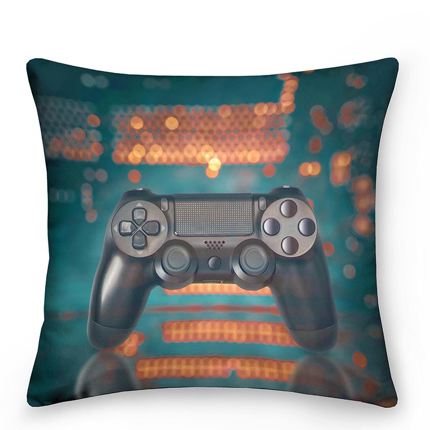 Boy Gamer Print Pillowcase Bedroom Decor Video Game Cushion Cover Home Gamepad  Gift