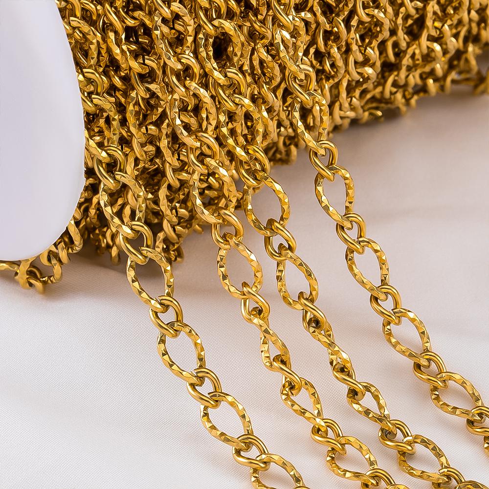 No Fade 2M 1M 0.5M Stainless Steel Twisted Circular Link Chain Thick Grinding Chains for DIY Necklaces Bracelets Jewelry Making