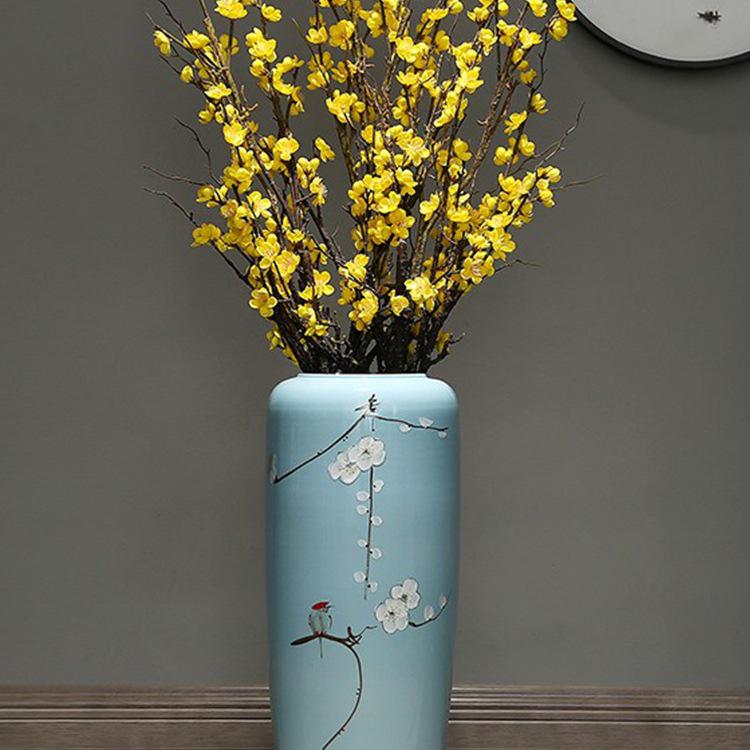 Large Retro Ceramic Floor Vase for Creative Dried Flower Arrangements In Living Room