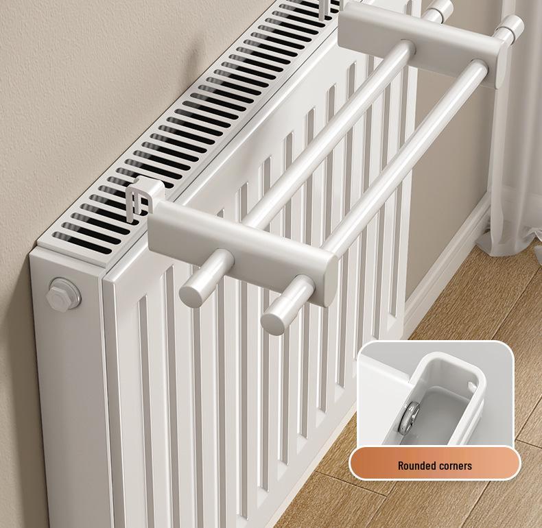 Stojak do suszenia i przechowywania ubrań na kaloryfer z haczykami