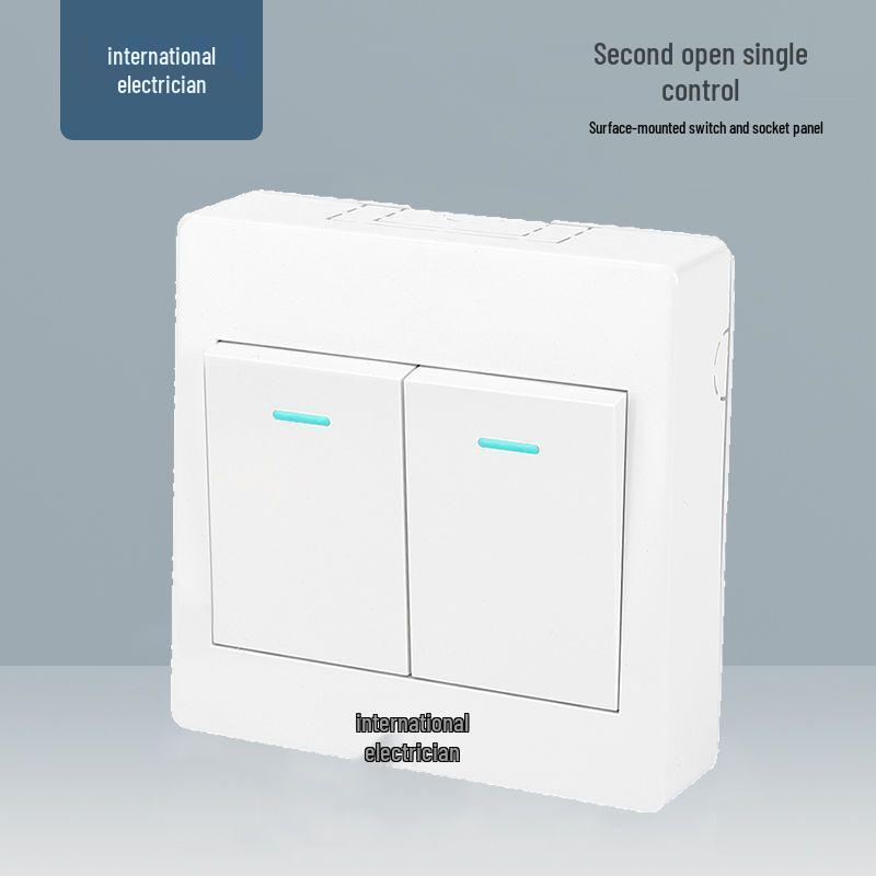 Ultra-Thin One-Way Multi-Control Electrical Surface Switch & Socket Panel with Box