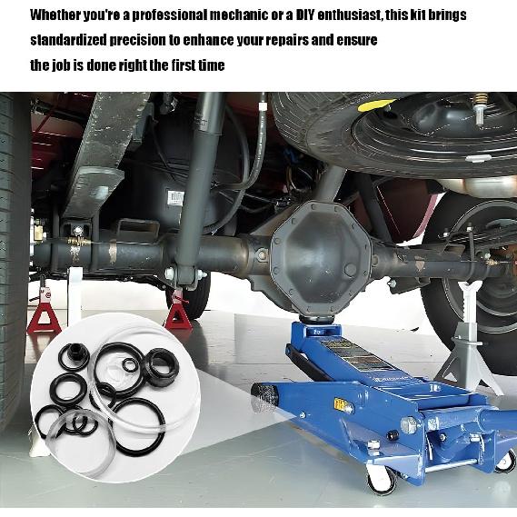 Kit Guarnizioni per Cric a Carrello da 17 Pezzi, Cric Idraulico Orizzontale da 3 Ton, Set Completo di Strumenti di Riparazione con Paraolio e O-Ring, Paraoli di Ricambio Universali per Cric