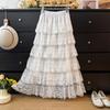Women's Autumn 2025 A-line French Ruffled Lace Pleated Skirt
