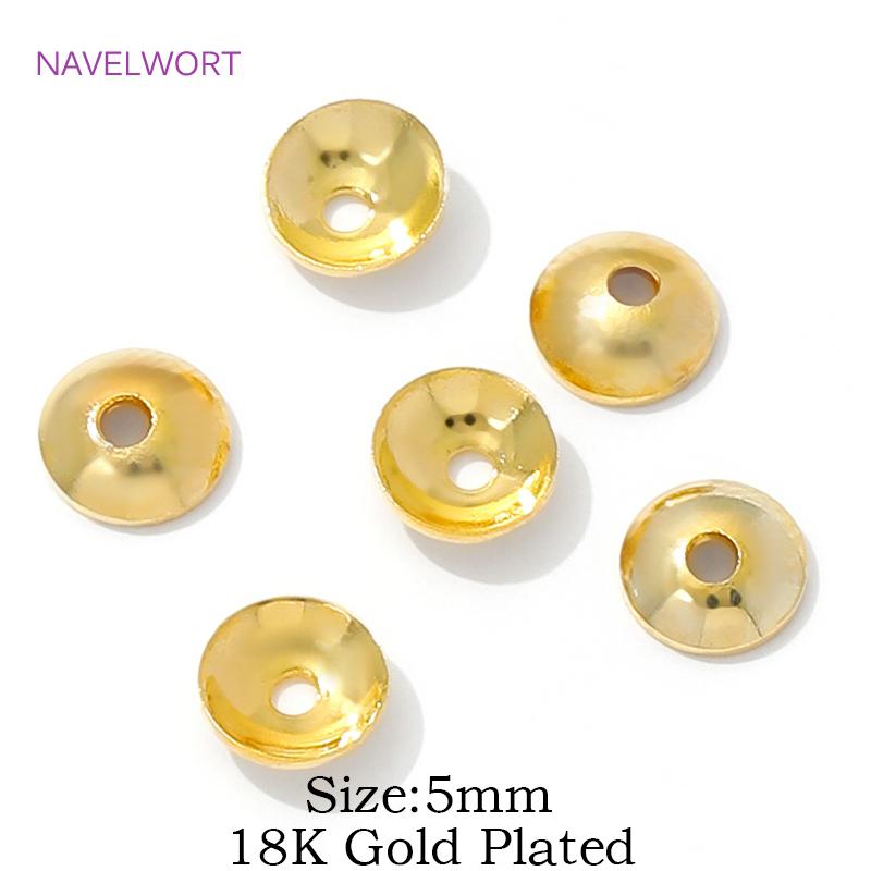 4mm/5mm 18K Gold Plated Brass Beads Caps Spacer Beads For Jewelry Making,Caps For Beads,Caps For Bracelet,DIY Jewelry Findings
