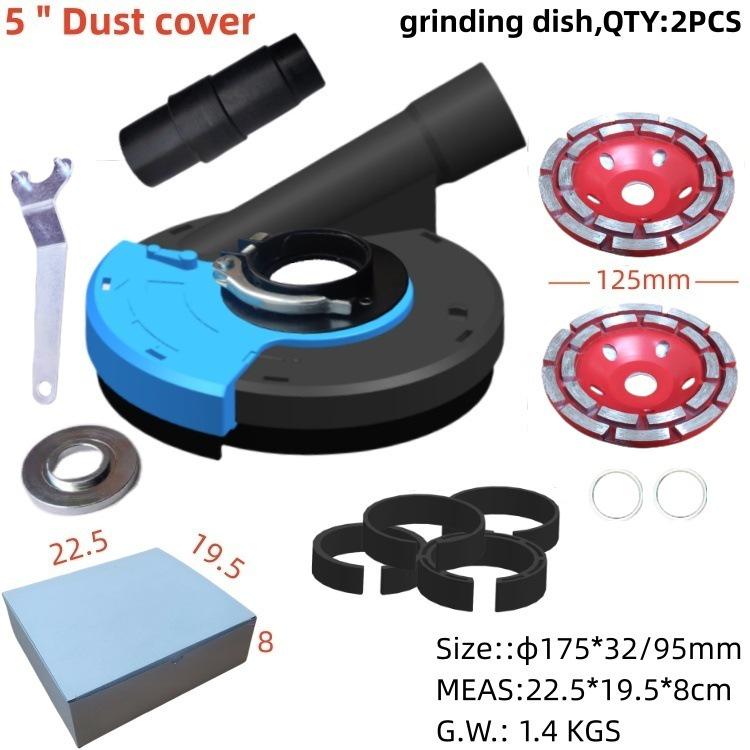 5-Inch Dust Shroud for 125/180/230 Angle Grinder, Concrete Stone Dust-Free Grinding Cover