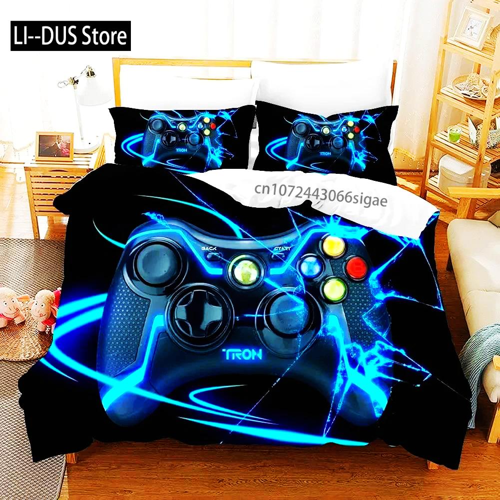 Gaming Bedding Set Game Bed Cover 135 For Adults Boys Soft Microfiber Modern Gamepad Duvet Cover Decorative With Pillowcase