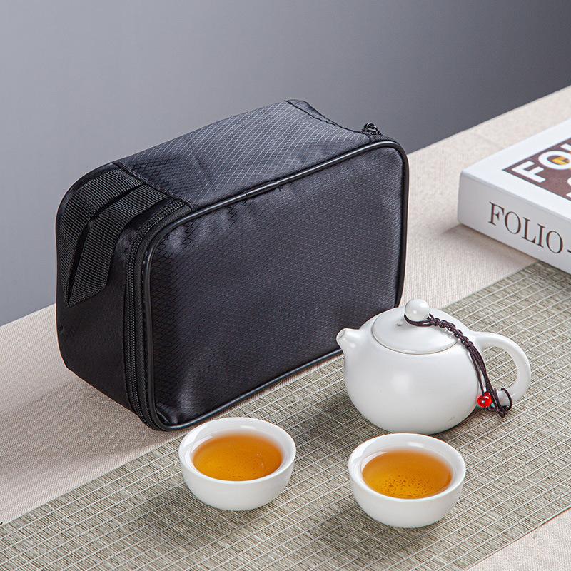 Portable ceramic Xishi pot travel kung fu tea set real estate souvenir