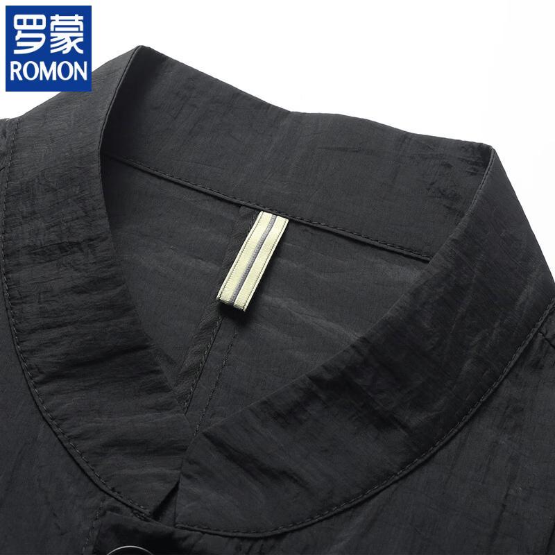 ROMON Men's Ultra-Thin Sun Protection Mandarin Collar Shirt