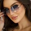 New in Rimless Sunglasses Women  Trendy Fashion Glasses Sunscreen Shades Luxe Femme Lentes  Mujer Lunette Soleil Femme