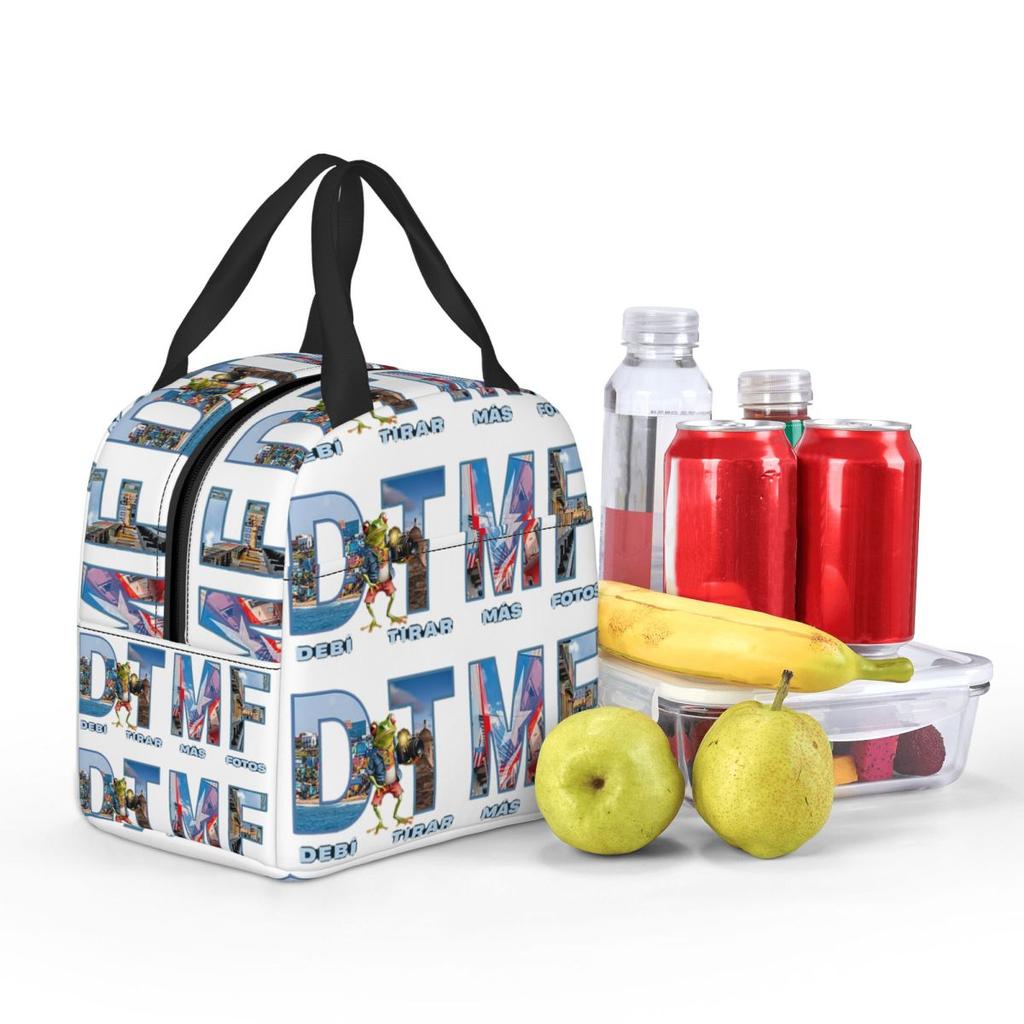 Bads Bunnys Debi Tirar Mas Fotos DTMF Isolierte Lunchtasche für Damen Kinder Tragbare Lebensmittelboxen Thermische Lunchbox Tragetasche