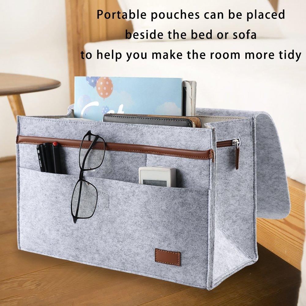 Bedside Storage Bag Portable Bedside Multiple Compartment Bedside Organizer Bag Bedside Storage Bag Storage Bag 35X23CM серый