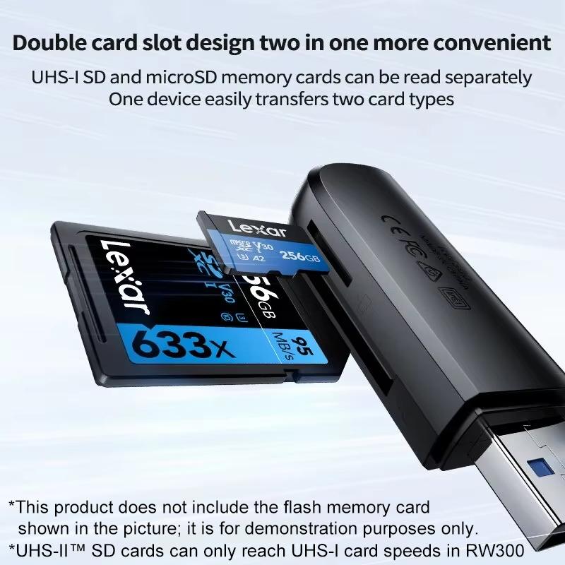 Lexar Card Reader USB 3.2 Gen1 Multi-Card Dual-Slot 2 In 1 USB-A Card Reader High Speed Original 2 In 1 Dual Card Slot For SD TF Micro Sd Memory Card