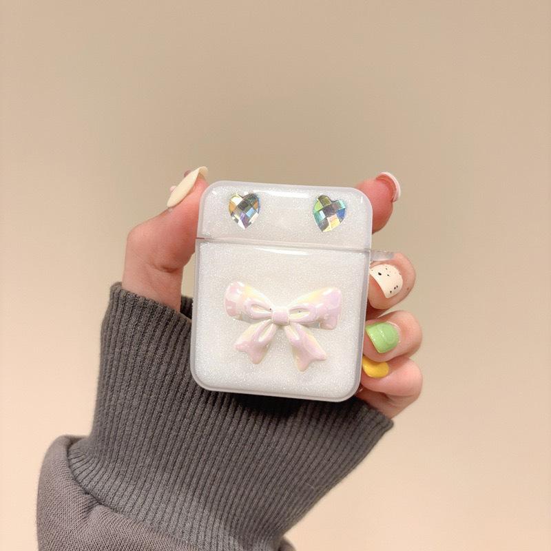 

Epoxy Rhinestone Bow For Airpods Pro Protective Case Apple Airpods 3 /4 Generation Bluetooth Headset Case Airpods 1/2 generation