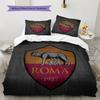 Fotbalový klub AS Řím Vzorované povlečení Sada prošívaných přikrývek Domácí dekorace Dárek (1 * povlak na přikrývku + 2 * povlak na polštář bez výplně)