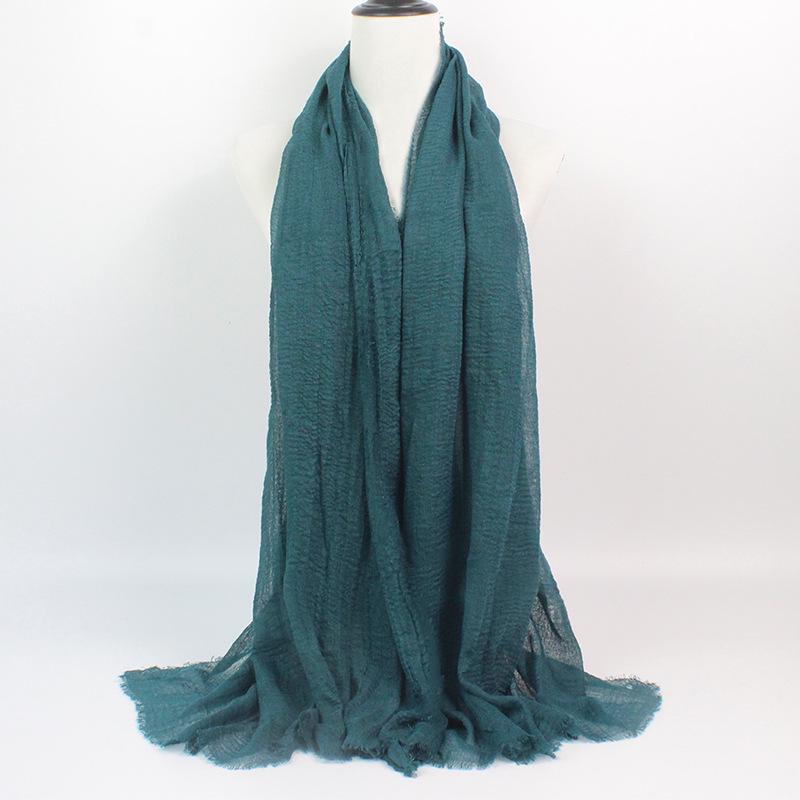Crinkled Rayon Scarf Shawl: Solid Color, Natural Wrinkle, Fringed, Beach Towel, Bride/Bridesmaid/Party Evening Dress Accessory.