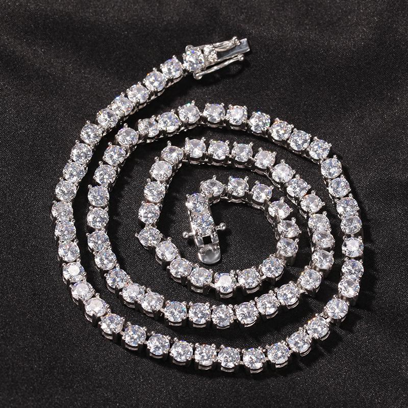 UWIN Classical 5A CZ Tennis Chain Necklace 2mm 3mm 4mm 5mm 8mm 1 Row Round CZ Tennis Necklace Hip Hop Icy Jewelry