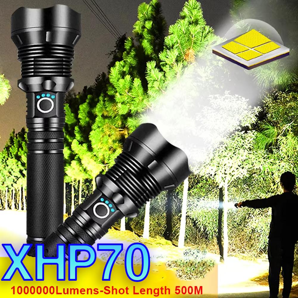 High Power LED Flashlight Super Bright Lantern Zoom Tactical Torch USB Rechargeable Powerful Hand Lamp Camping Outdoor Fishing