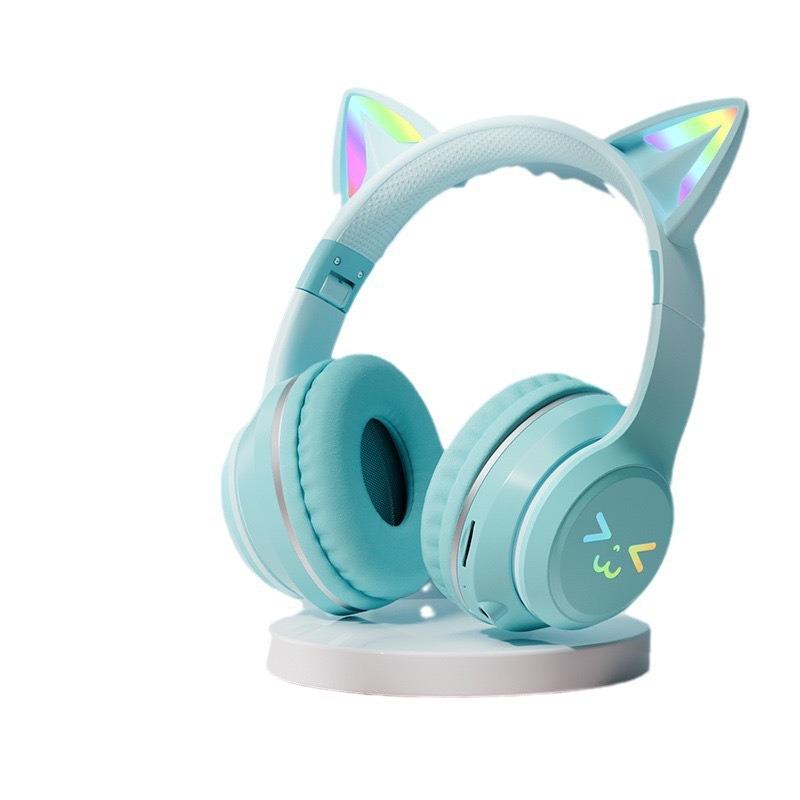 Gradient Cat Ear Bluetooth Over-Ear Headphones: High-Value, Wireless Stereo, Perfect for Gaming & E-Sports