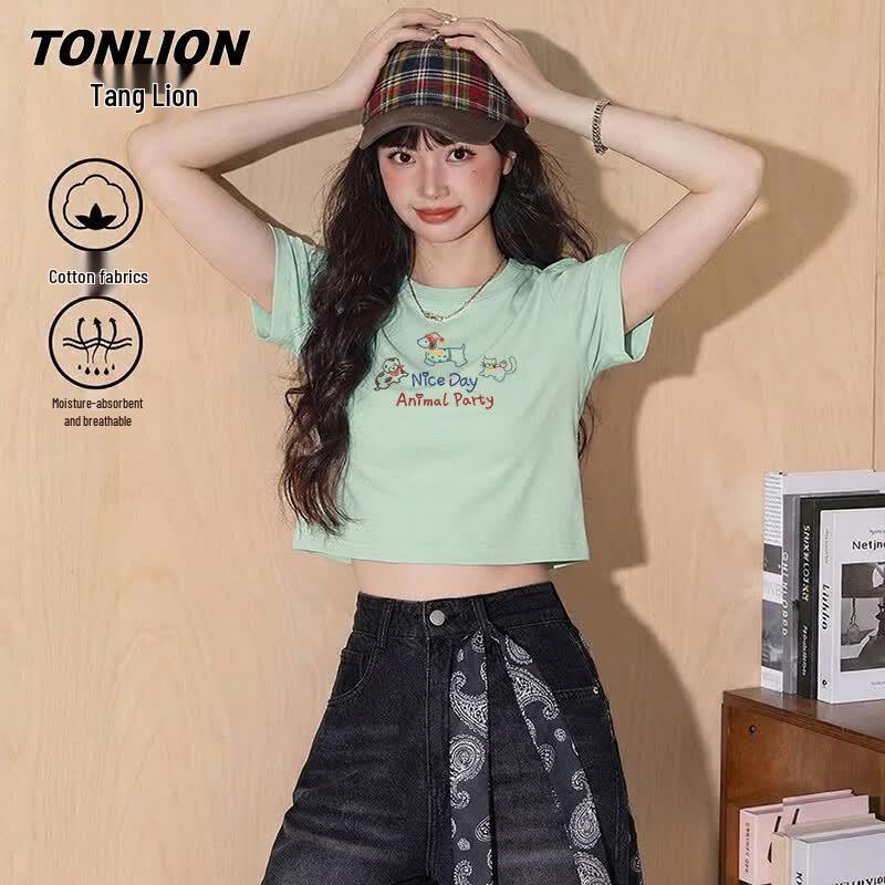 TonLion Women s Slim Fit Cotton Short Sleeve T-Shirt XL