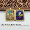 Yellow Jambhala & Green Tara Necklace - Buddha Talisman with Cloisonné Pendant
