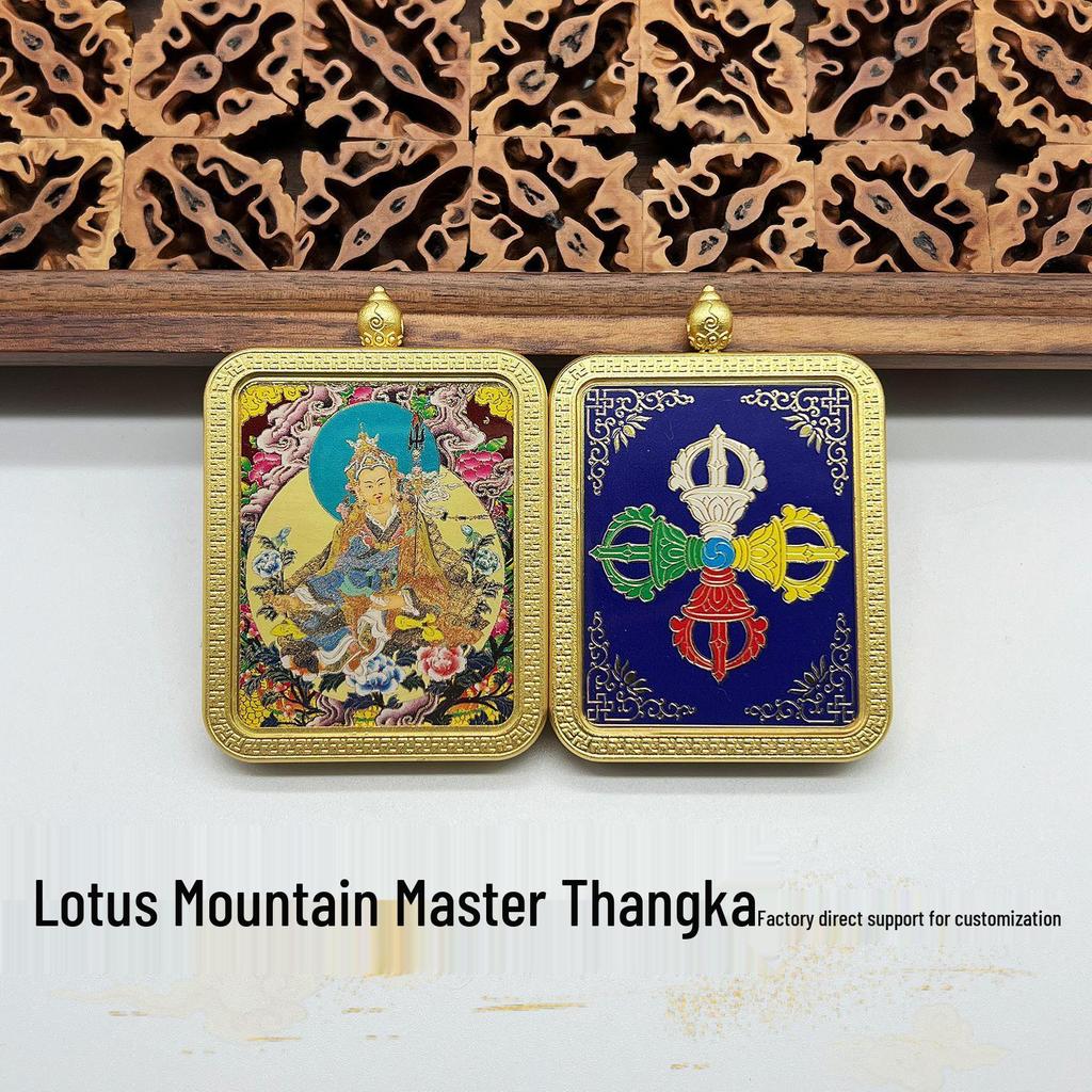 Yellow Jambhala & Green Tara Necklace - Buddha Talisman with Cloisonné Pendant