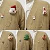 Snowman Elk Plush Chain Brooch Santa Claus Clothes Badge Pins Fashion Christmas Brooch  Backpacks