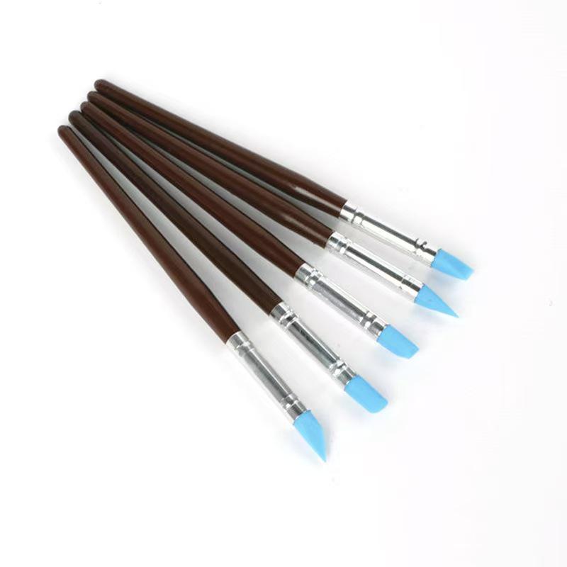 Silicone Brush & Detail Tool Set: 5-Piece Anti-Fingerprint Polymer Clay Set