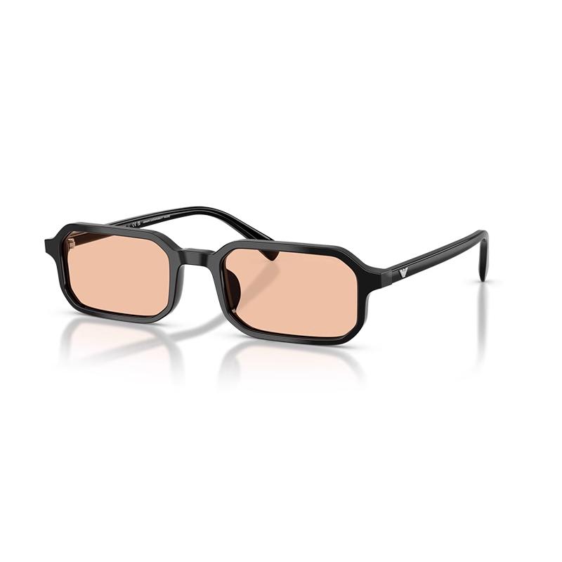 Emporio Armani Side Logo Design Rectangular Sunglasses Unisex sunglasses black 0EA4253U501793 54,Black