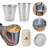 8Pcs Metal Drinking Mugs with Bag Portable Water Cups 304 Stainless Steel Camping Beer Cups for Outdoor Barbecue