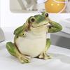 Resin Crafts Small Frogs Figurines Cartoon Animal Statue Mini Frog Ornament  Indoor Home Desktop