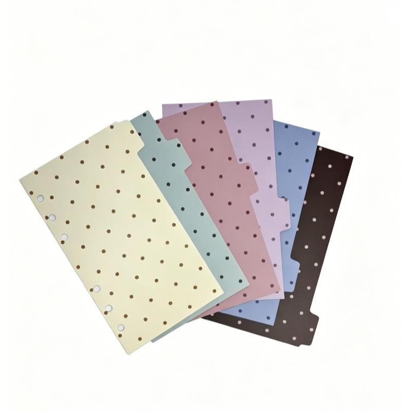 A6 PP Polka Dot Loose Leaf Index Partition Inner Core For Binder Planner Notebook Stationery Notebook Paper Divider Accessories